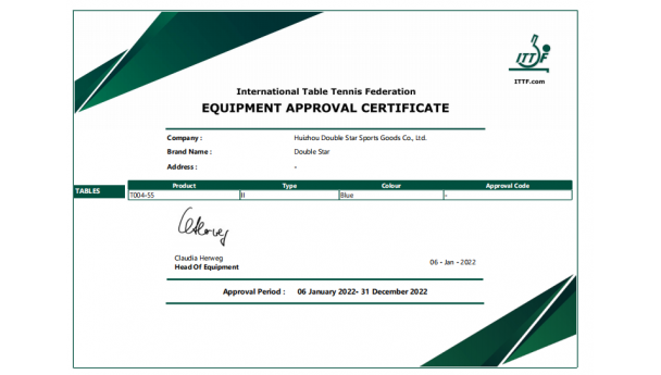 双子星乒乓球台最新国际ITTF认证球台